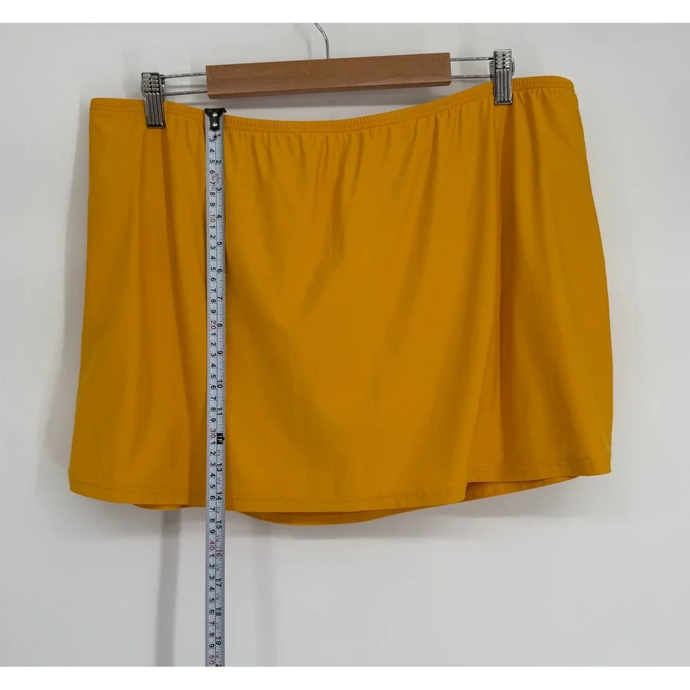 Sunsets Womens Plus Sz 22 Mustard Yellow Swim Skirt Built-in Brief